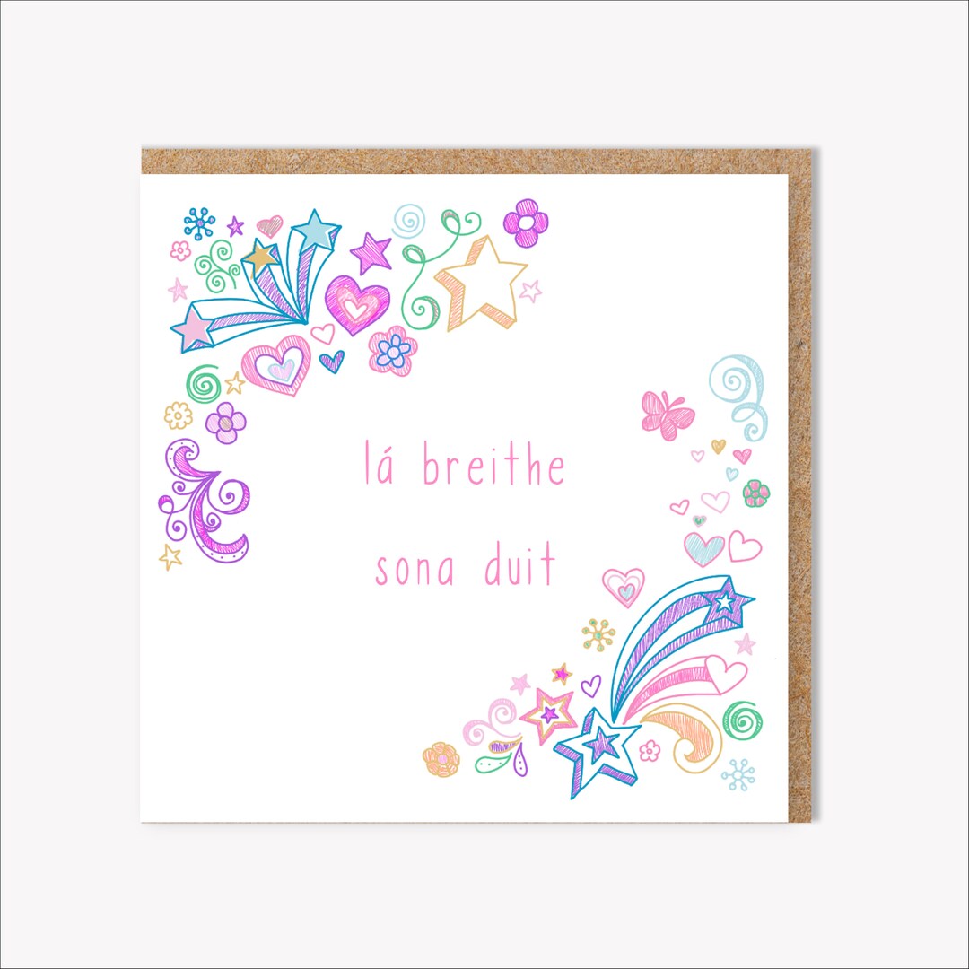 Lá Breithe Sona Duit, tarjeta de cumpleaños irlandesa - Etsy México, image size:1080x1080