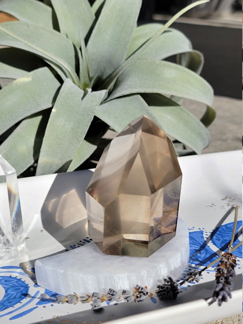 Champagne Brazilian Citrine Tower with Gorgeous Chlorite Phantoms BT3