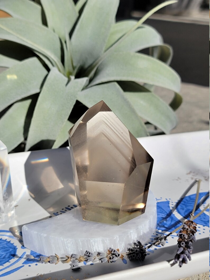 Champagne Brazilian Citrine Tower with Gorgeous Chlorite Phantoms BT3