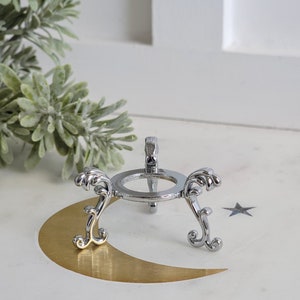 Silver Metal Scrollwork Legs Small Sphere Holder