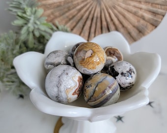 Crazy Lace Agate Mini Sphere: Crystal Decor, Meditation, Energy Focus