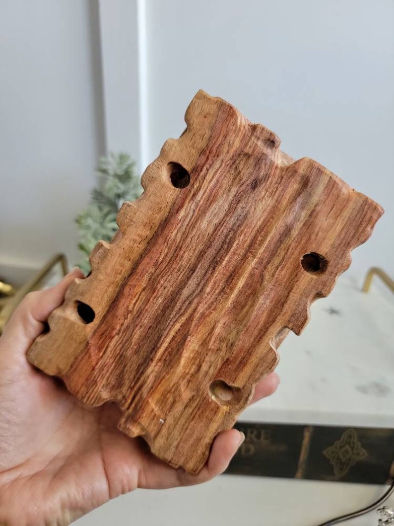 Carved Teak Teakwood Wood Riser Stand Pedestal Crystal Etsy