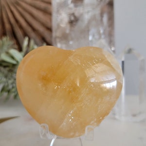 Sweet Spirit Honey Calcite Carved Heart Carving HCALH1