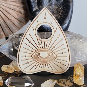 Pressed Wood Planchette Shaped All Seeing Eye Third Eye Sphere Holder PLANSS3