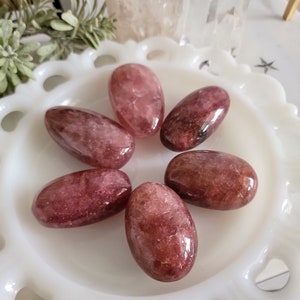 Glitter Galore Red Aventurine Tanzarene Carved Palmstone Palm Stone Carving