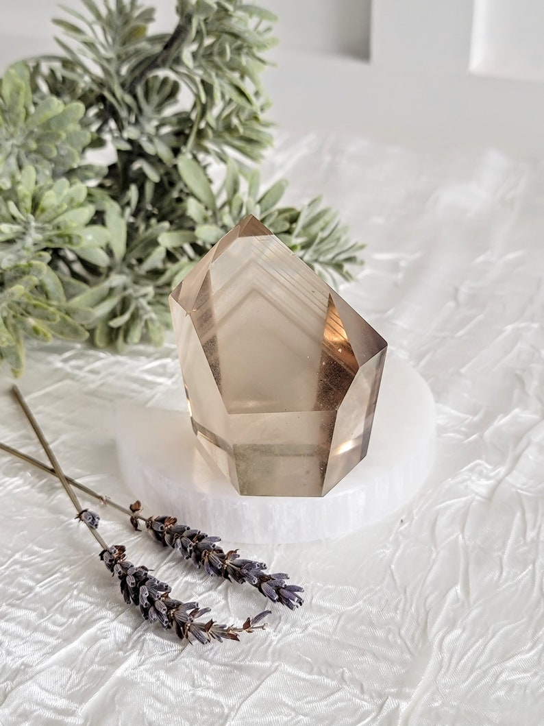 Champagne Brazilian Citrine Tower with Gorgeous Chlorite Phantoms BT3
