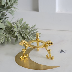 Golden Metal Scrollwork Legs Small Sphere Holder