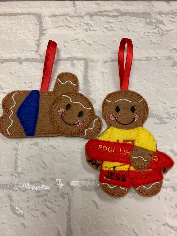 Swimming//swimmers gingerbread christmas decoration.Swimming teacher gift