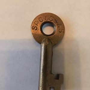 Southern Pacific Railroad Adlake brass switch key RR125