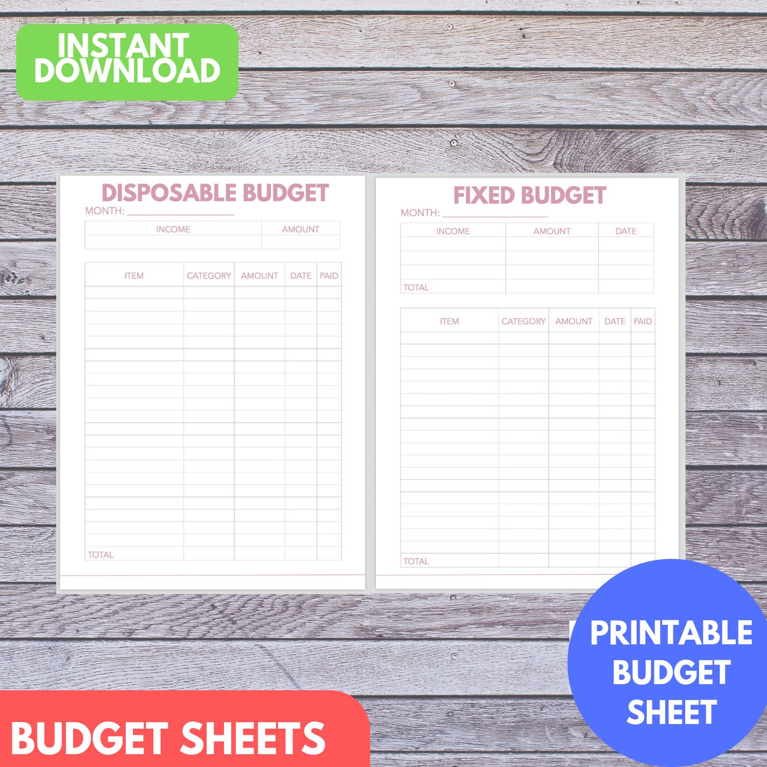 Digital Budget Planner Monthly Printable Template - Etsy UK
