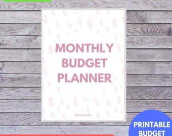 Digital Budget Planner, Monthly Printable Template