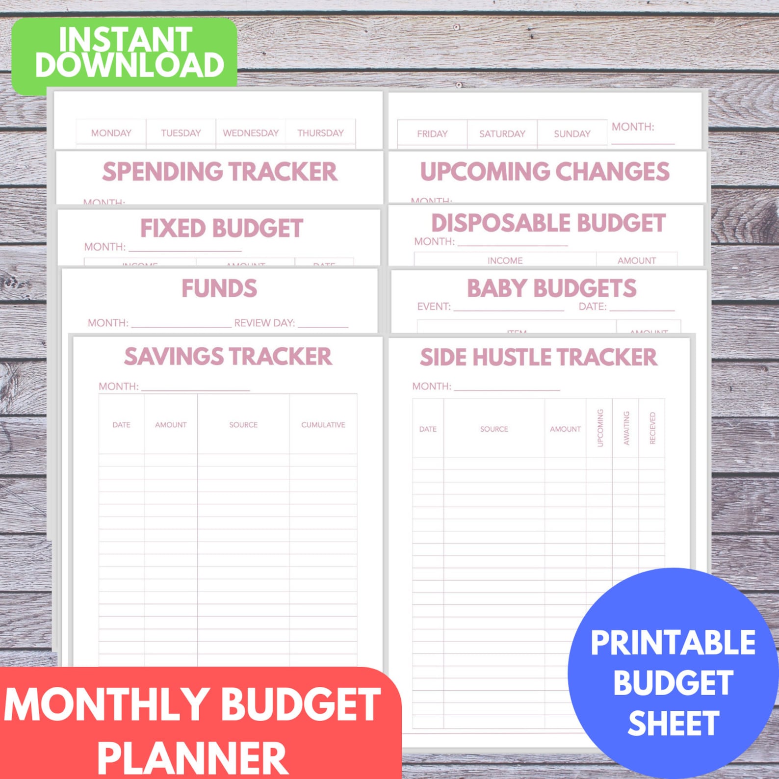Digital Budget Planner Monthly Printable Template - Etsy UK