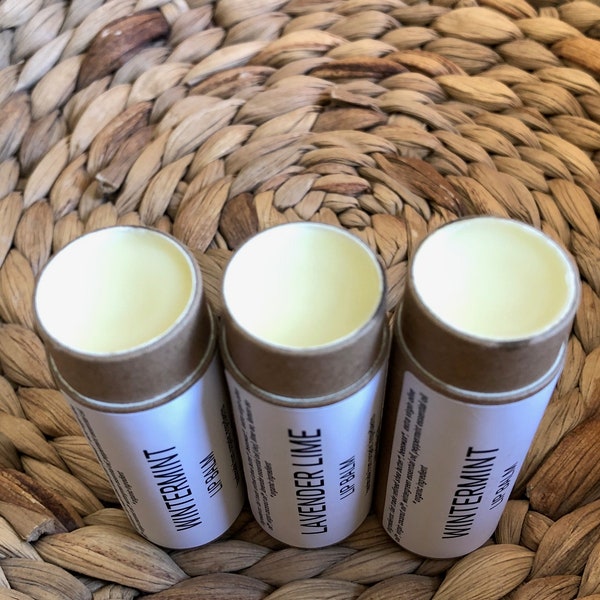 ORGANIC LIP BALM - zero-waste - shea butter - beeswax - lavender - coconut - jojoba - dry lips - natural - moisturizing