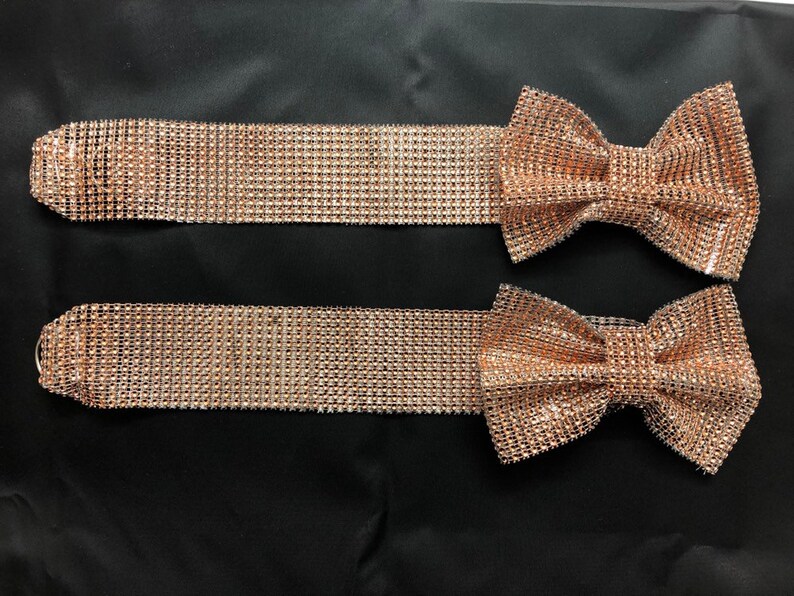 Rose gold diamante bow curtain tie backs Etsy