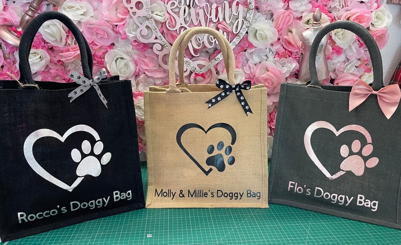 Bolsa de yute personalizada para perros imagen 7