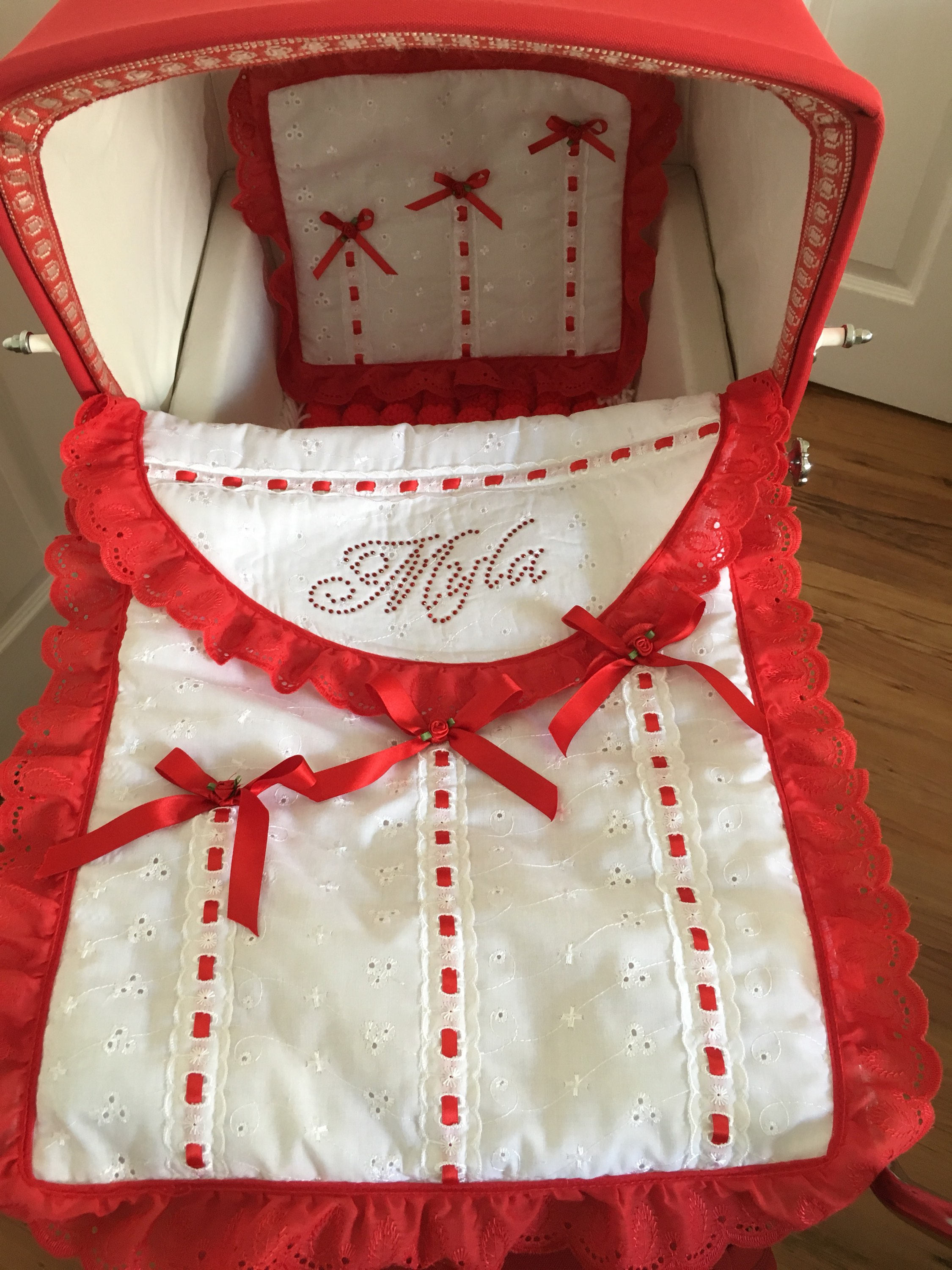 Dolls personalised pram blanket and matching pillow sets Etsy