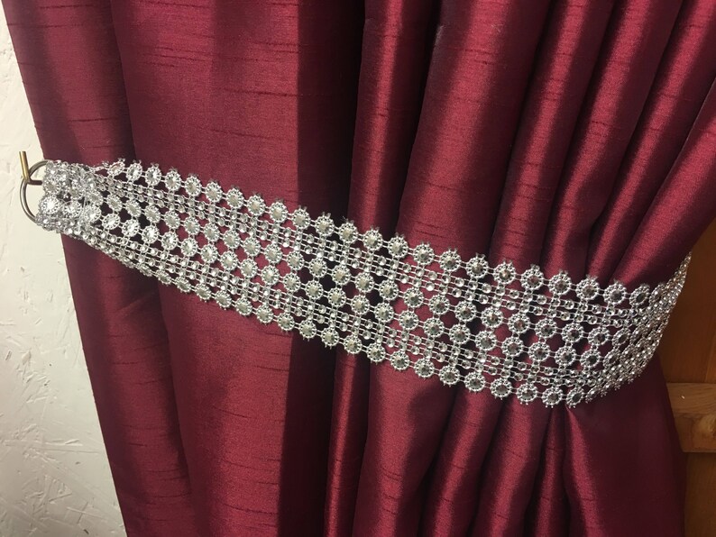Silver Diamante bow tie backs