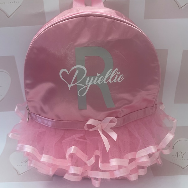 Personalised Pink Tutu Backpack, Girls Bag