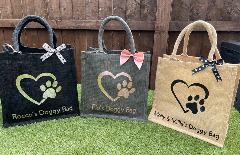 Bolsa de yute personalizada para perros imagen 5