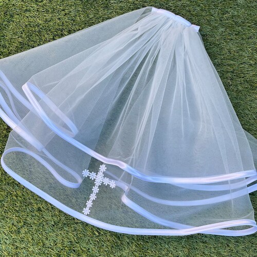 2-Tier White Holy Communion Veil For Girls - Also Great For Bridal, Wedding & Hen Nights