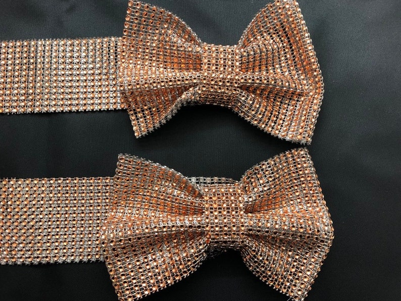 Rose gold diamante bow curtain tie backs Etsy