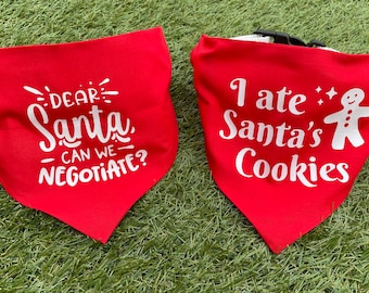 Christmas Dog Bandana & Collar,Pet Neckerchief, Xmas Dog Gift.