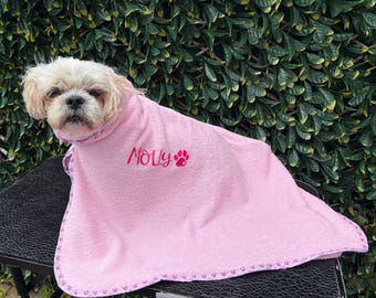 Personalised Dog Grooming Drying Robe Towel