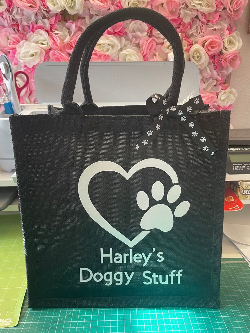 Bolsa de yute personalizada para perros imagen 8