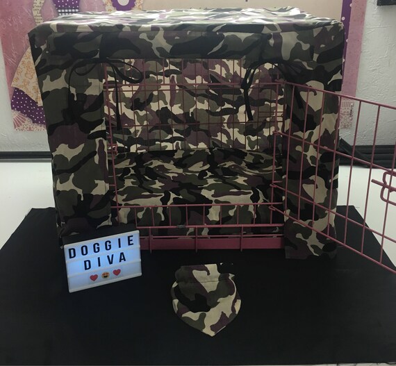 camo dog crate cover