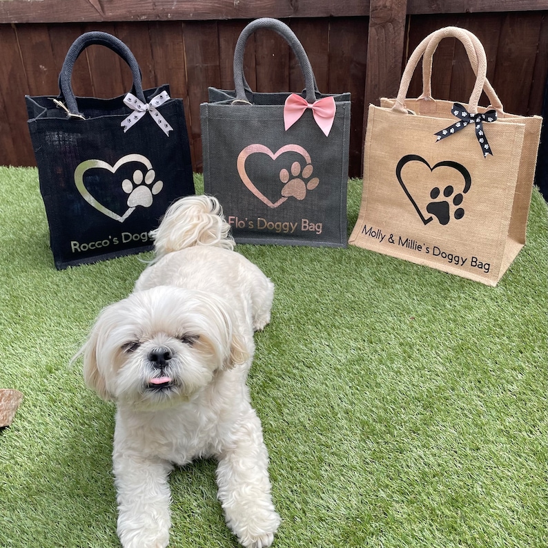 Bolsa de yute personalizada para perros imagen 4
