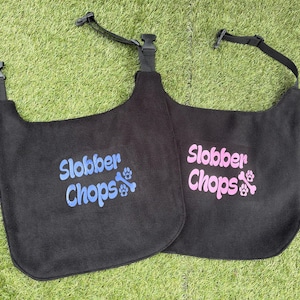 Large Breed Black Dog Bib, Drool,Slobber, Dribble, Bib ,Waterproof Bib, Newfoundland,St Bernard, Slobber Chops