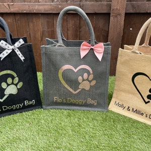 Personalised Dog Bag,Tote Bag,Doggy Bag,Jute,Hessian Tote bag.
