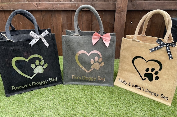 Personalized Dog Tote Bag: Jute Hessian Doggy Bag