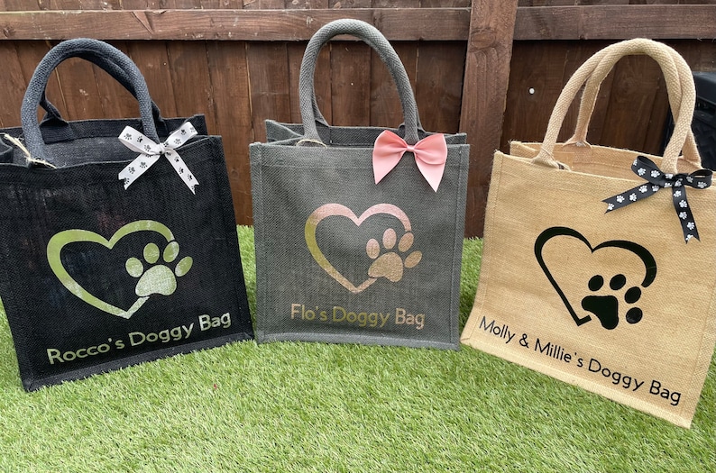 Bolsa de yute personalizada para perros imagen 1