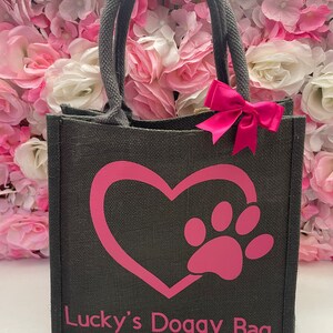 Bolsa de yute personalizada para perros imagen 2