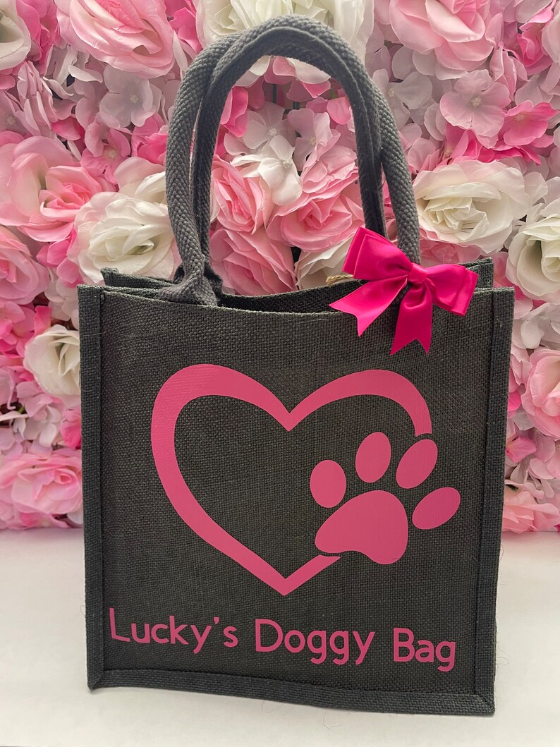 Bolsa de yute personalizada para perros imagen 2