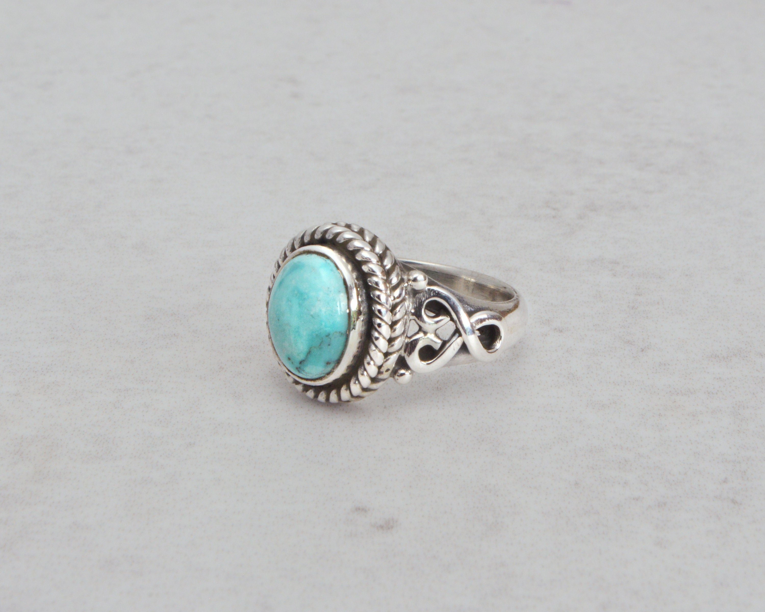 Tibetan Turquoise Boho Celtic Ring • 925 Sterling Silver - Etsy UK