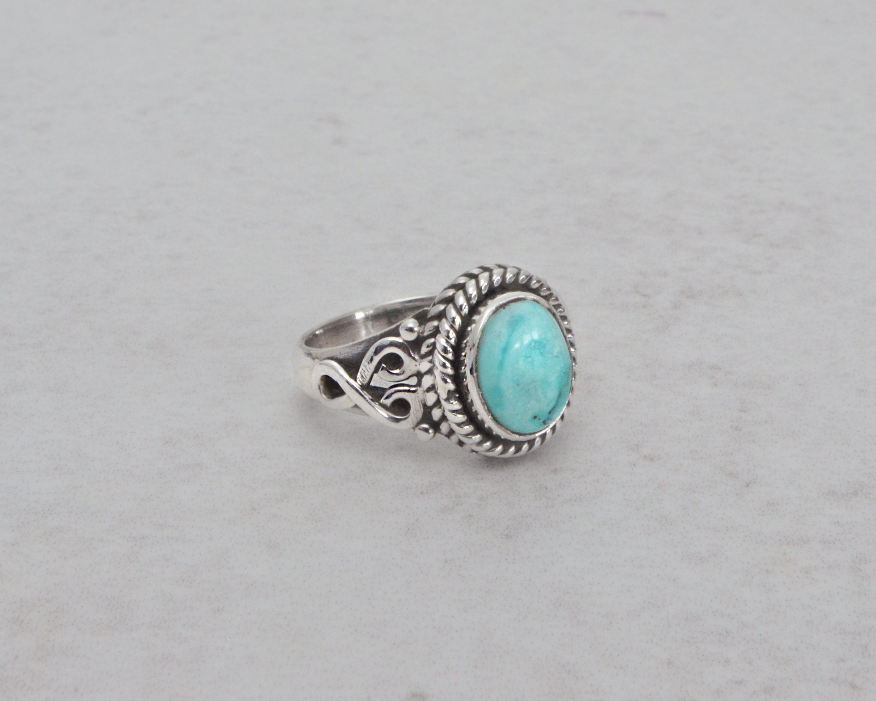 Tibetan Turquoise Boho Celtic Ring • 925 Sterling Silver - Etsy UK