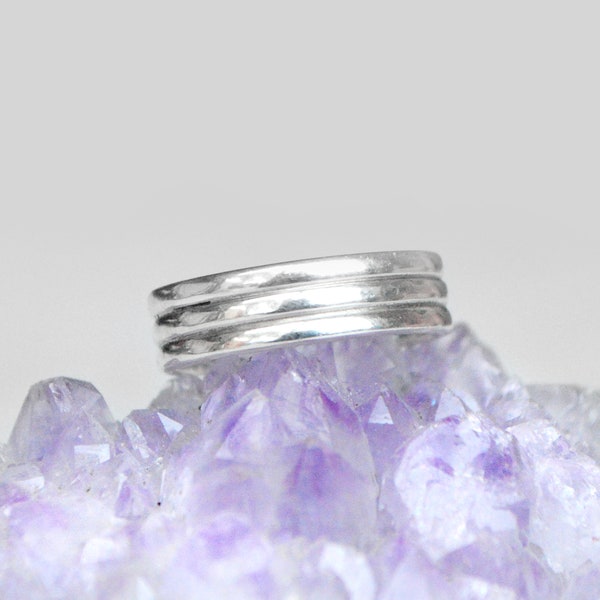 Triple Band Ring • 925 Sterling Silver • Simple Unisex Design