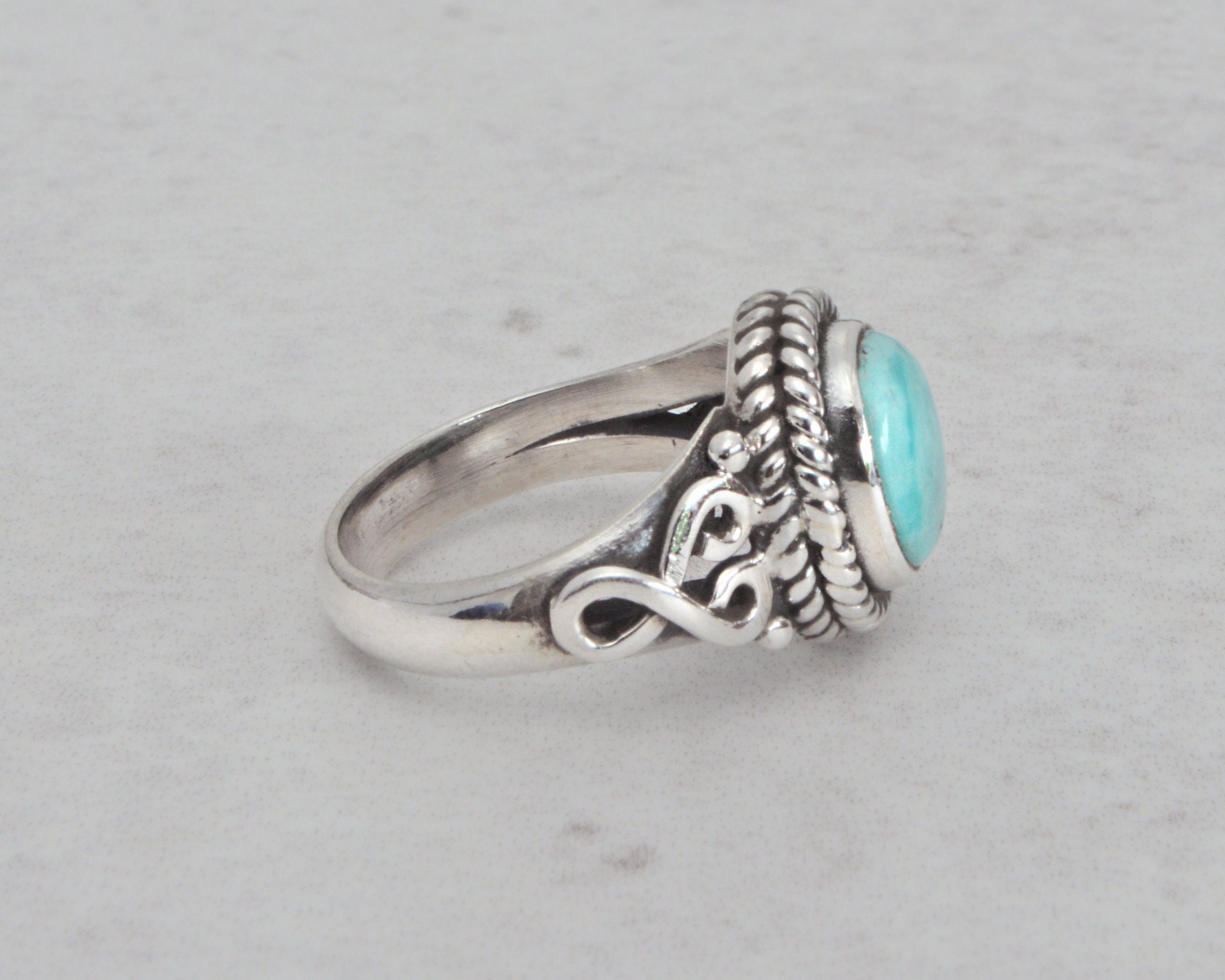 Tibetan Turquoise Boho Celtic Ring • 925 Sterling Silver - Etsy UK