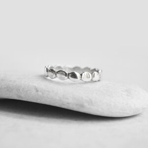 Anel de banda de seixo de prata • Prata esterlina 925 • Simples minimalista unissex