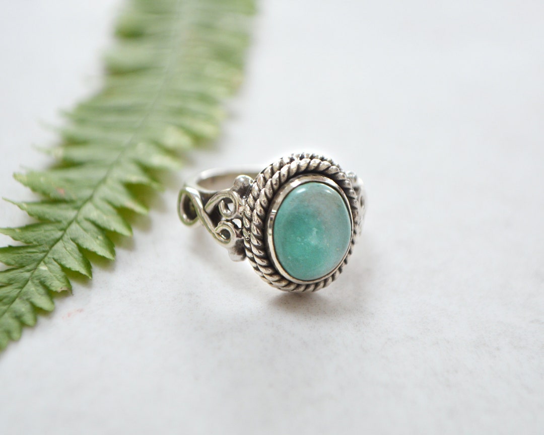 Tibetan Turquoise Boho Celtic Ring • 925 Sterling Silver - Etsy UK