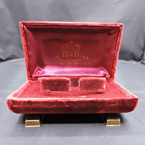 Vintage Gladstone Watch Jeweler Packaging Red Velvet Rectangular Presentation Box Jewelry Keeper Excellent Condition Red with Feet BOX ONLY