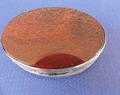 Antique Sterling Silver Double Sided Moss Agate Snuff Victorian Box Tobaccoiana Circa 1880