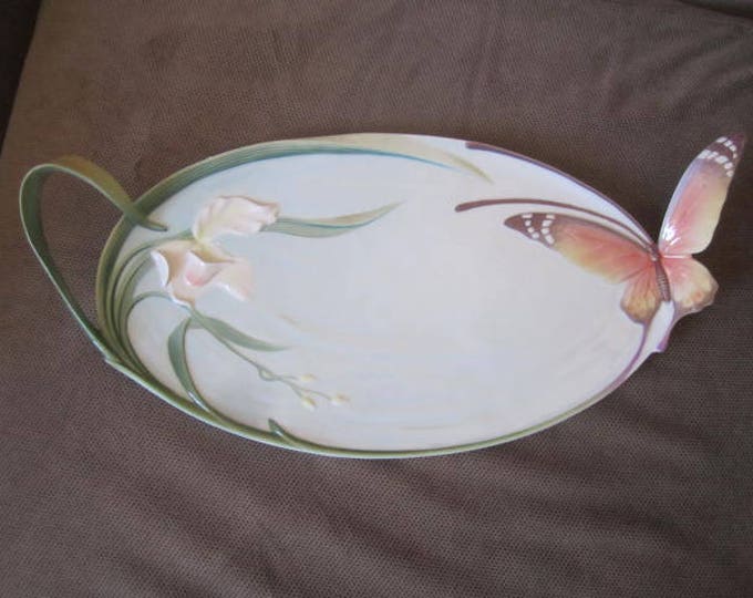 Butterfly Papillon Tray Franz Porcelain 2001 Sculpture Large Etsy