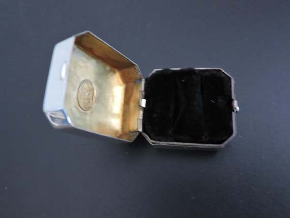 Birks Double Ring Sterling Silver Square Top Enga… - image 3