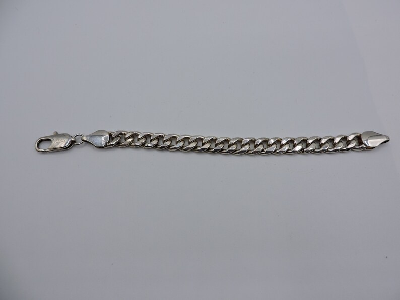 Large Link Sterling Silver Bracelet Unisex Jewelry 925 Gourmette Cuban Link Secure Clasp 8 Length by 38 Weighs 32 Grams