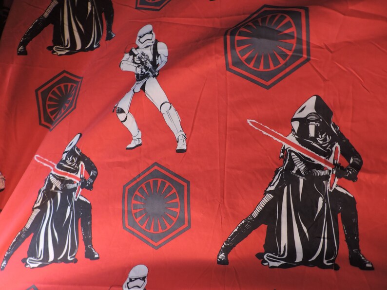 Star Wars Bed Twin Flat Sheet Force Awakens Storm Trooper and Kylo Ren Movie Characters Memorabilia Twin Flat Bedsheet Bed Linen