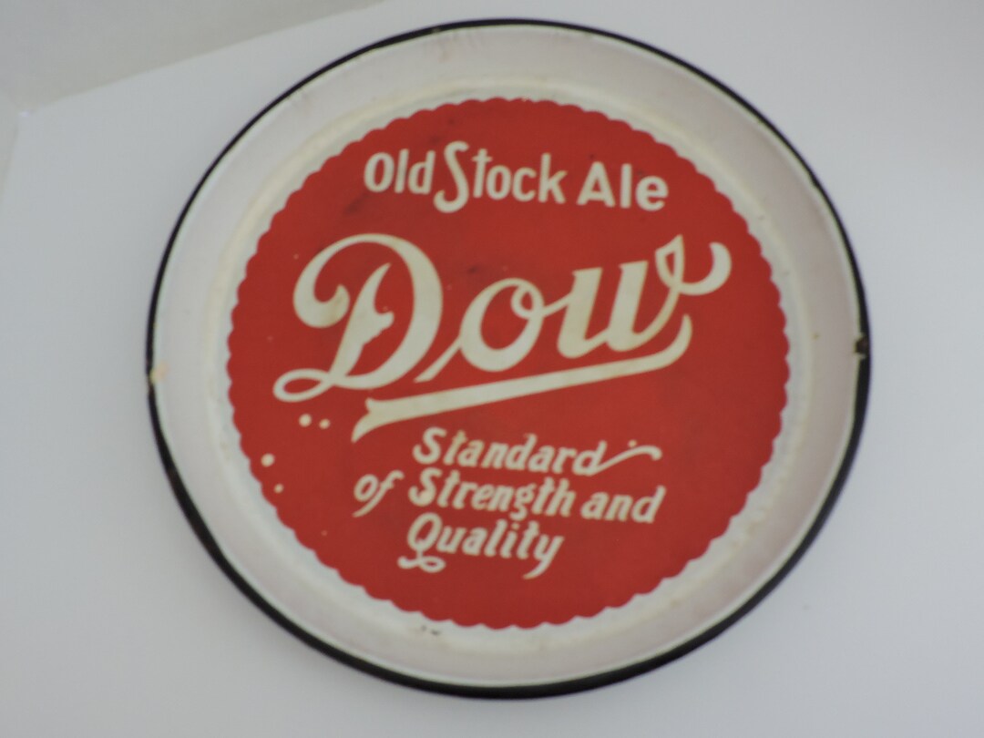 DOW Old Stock Ale Montreal Quebec Porcelain Beer Tray Tip Tray Vintage
