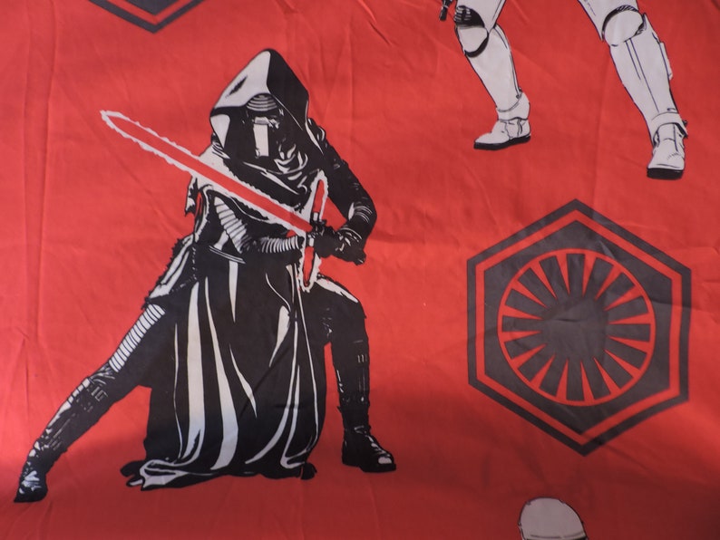 Star Wars Bed Twin Flat Sheet Force Awakens Storm Trooper and Kylo Ren Movie Characters Memorabilia Twin Flat Bedsheet Bed Linen